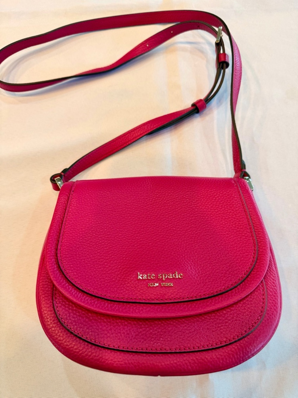 Kate Spade New York Roulette Small Saddle Bag in Anemone Pink with Dust Bag